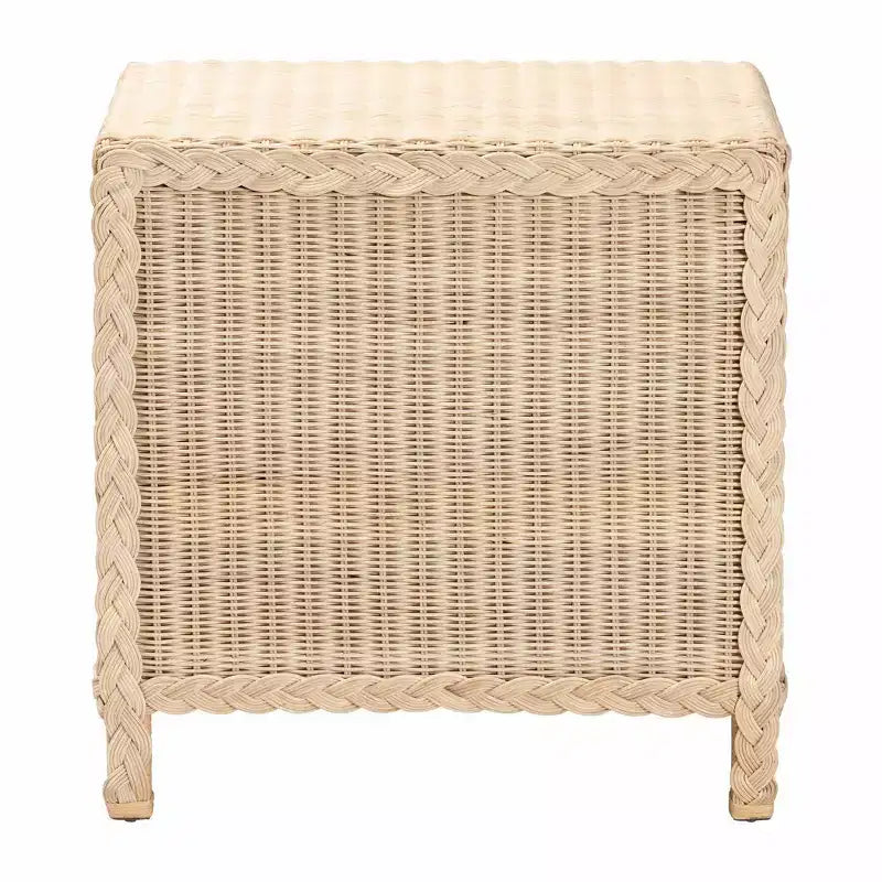 Bali & Pari Lanica Comodino a 3 cassetti in rattan, marrone chiaro