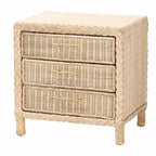 Bali & Pari Lanica Comodino a 3 cassetti in rattan, marrone chiaro