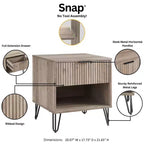 Manhattan Comfort Dumbo Comodino con Cassetto Grigio Rustico: Design Moderno, Gambe in Metallo, Chiusura Ammortizzata