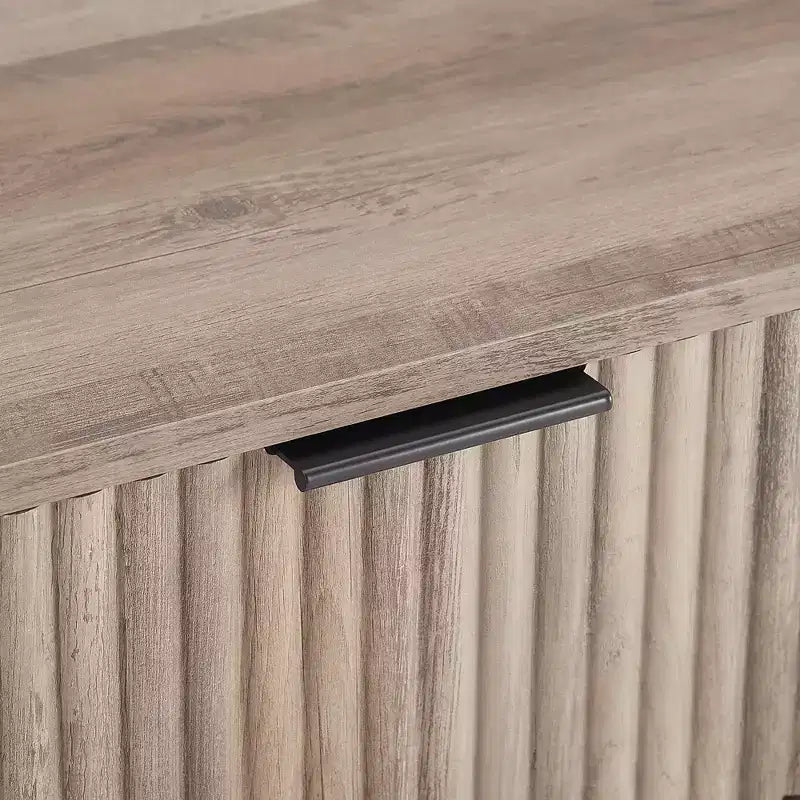 Manhattan Comfort Dumbo Comodino con Cassetto Grigio Rustico: Design Moderno, Gambe in Metallo, Chiusura Ammortizzata
