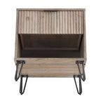 Manhattan Comfort Dumbo Comodino con Cassetto Grigio Rustico: Design Moderno, Gambe in Metallo, Chiusura Ammortizzata