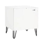 Manhattan Comfort Dumbo Comodino 2 Cassetti Bianco/Grigio Rustico: Comodino Moderno con Guide Metalliche, Struttura in MDF