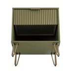 Manhattan Comfort Dumbo Comodino con Cassetto Verde Oliva: Moderno Comodino in MDF, Guide in Metallo, Ripiano Contenitore