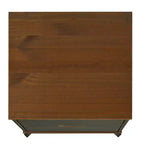 Pensy Comodino a 2 Cassetti in Legno Massello Stile Mid-Century Modern, Noce - Powell