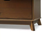Pensy Comodino a 2 Cassetti in Legno Massello Stile Mid-Century Modern, Noce - Powell
