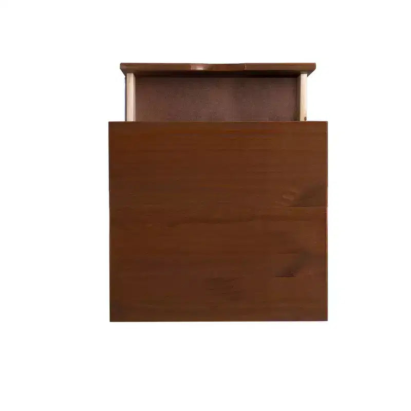 Pensy Comodino a 2 Cassetti in Legno Massello Stile Mid-Century Modern, Noce - Powell