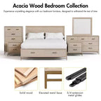 HOMES: Inside + Out Comò e specchio Neovesi 2pz Stile Boho 7 cassetti Rovere