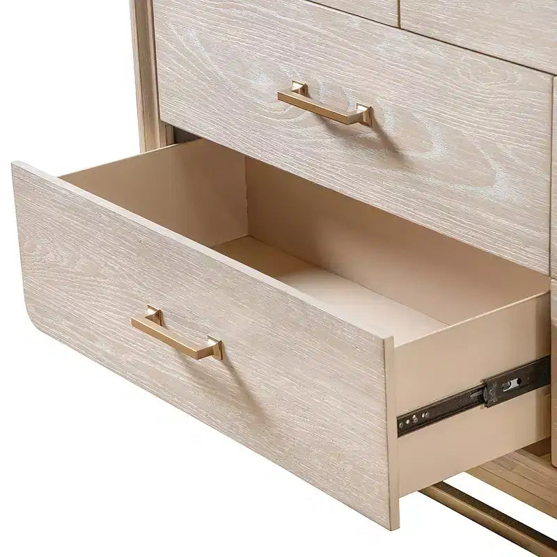HOMES: Inside + Out Comò e specchio Neovesi 2pz Stile Boho 7 cassetti Rovere