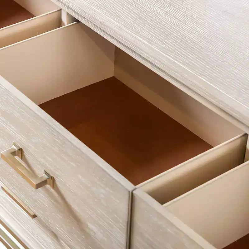 HOMES: Inside + Out Comò e specchio Neovesi 2pz Stile Boho 7 cassetti Rovere