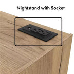 HOMES: Inside + Out Comodino Wellsgate Moderno a 1 Cassetto con Prese di Corrente Quercia Chiara