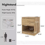HOMES: Inside + Out Comodino Wellsgate Moderno a 1 Cassetto con Prese di Corrente Quercia Chiara