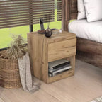 HOMES: Inside + Out Comodino Wellsgate Moderno a 1 Cassetto con Prese di Corrente Quercia Chiara