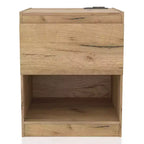 HOMES: Inside + Out Comodino Wellsgate Moderno a 1 Cassetto con Prese di Corrente Quercia Chiara