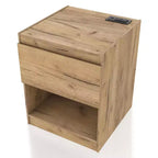 HOMES: Inside + Out Comodino Wellsgate Moderno a 1 Cassetto con Prese di Corrente Quercia Chiara