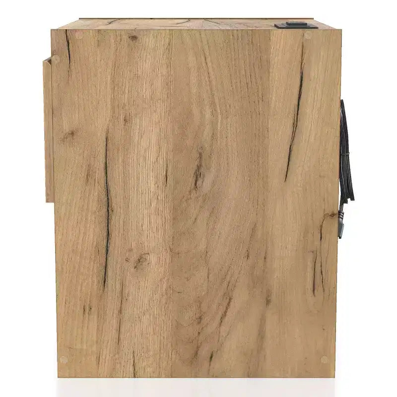 HOMES: Inside + Out Comodino Wellsgate Moderno a 1 Cassetto con Prese di Corrente Quercia Chiara