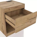 HOMES: Inside + Out Comodino Wellsgate Moderno a 1 Cassetto con Prese di Corrente Quercia Chiara