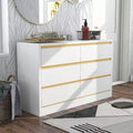 24/7 Shop At Home Windsong Modern 6 Drawer Dresser: Faux Gold Trim, Easy-Glide Storage