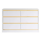 Comò 24/7 Shop At Home Windsong Modern a 6 cassetti: profilo in finto oro, cassetti scorrevoli