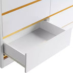 Comò 24/7 Shop At Home Windsong Modern a 6 cassetti: profilo in finto oro, cassetti scorrevoli