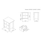 Comodino Fichte a 2 cassetti in finto marmo Bianco - miBasics