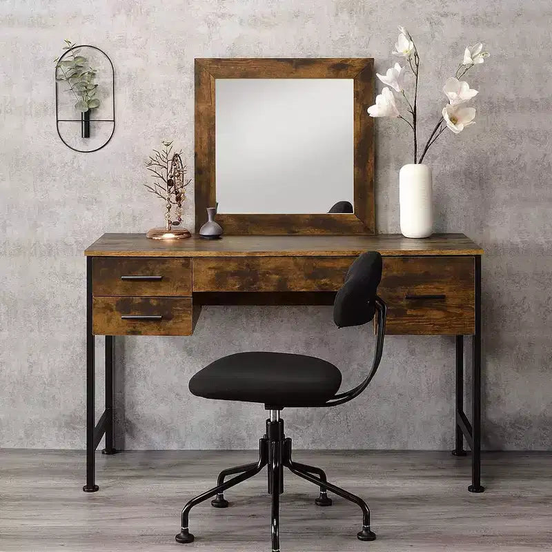 Acme Furniture Juvanth Tavolo da Trucco Rovere Rustico/Nero