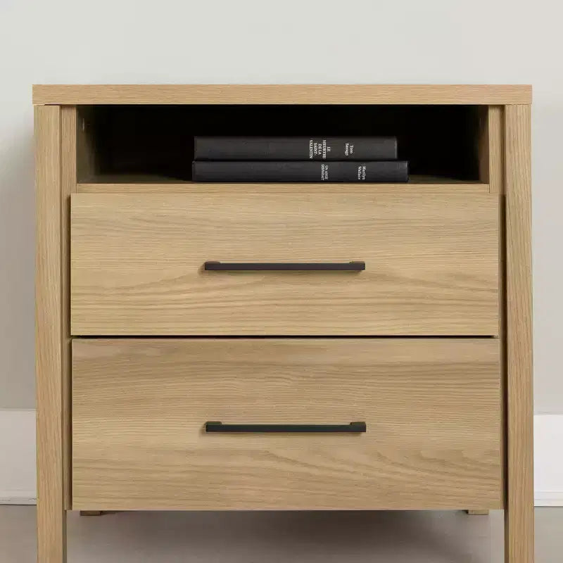 Comodino South Shore Gravity con 2 cassetti, frassino naturale