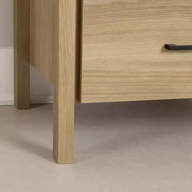 Comodino South Shore Gravity con 2 cassetti, frassino naturale