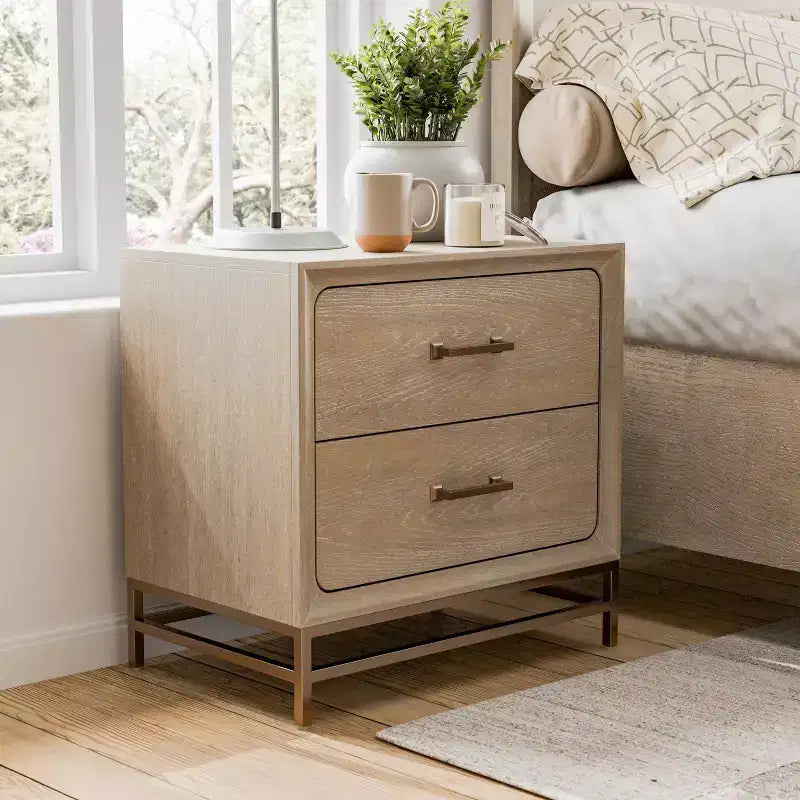 HOMES: Inside + Out Comodino Neovesi Boho con 2 Cassetti Rovere