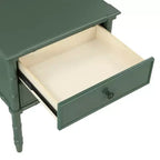 Comodino Comfort Pointe Ellison Verde Vintage: 2 Cassetti, Gambe in Stile Bambù, Design Nautico
