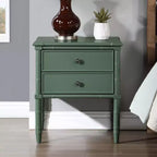 Comodino Comfort Pointe Ellison Verde Vintage: 2 Cassetti, Gambe in Stile Bambù, Design Nautico