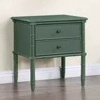 Comodino Comfort Pointe Ellison Verde Vintage: 2 Cassetti, Gambe in Stile Bambù, Design Nautico