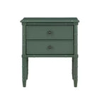 Comodino Comfort Pointe Ellison Verde Vintage: 2 Cassetti, Gambe in Stile Bambù, Design Nautico