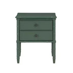 Comodino Comfort Pointe Ellison Verde Vintage: 2 Cassetti, Gambe in Stile Bambù, Design Nautico