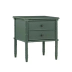 Comodino Comfort Pointe Ellison Verde Vintage: 2 Cassetti, Gambe in Stile Bambù, Design Nautico