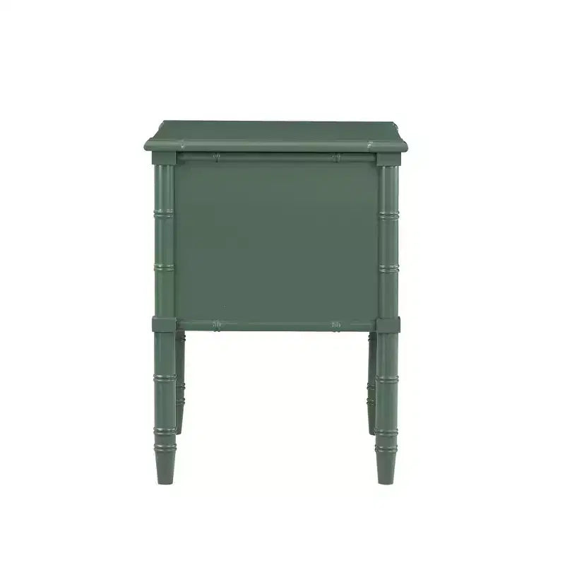 Comodino Comfort Pointe Ellison Verde Vintage: 2 Cassetti, Gambe in Stile Bambù, Design Nautico