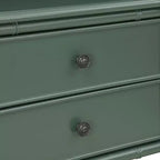 Comodino Comfort Pointe Ellison Verde Vintage: 2 Cassetti, Gambe in Stile Bambù, Design Nautico