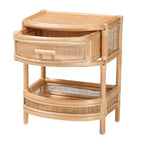 bali & pari Divitia Comodino in Rattan Naturale con 1 Cassetto Naturale: 55,1 cm Altezza, Nessun Montaggio, Struttura in MDF