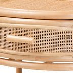 bali & pari Divitia Comodino in Rattan Naturale con 1 Cassetto Naturale: 55,1 cm Altezza, Nessun Montaggio, Struttura in MDF