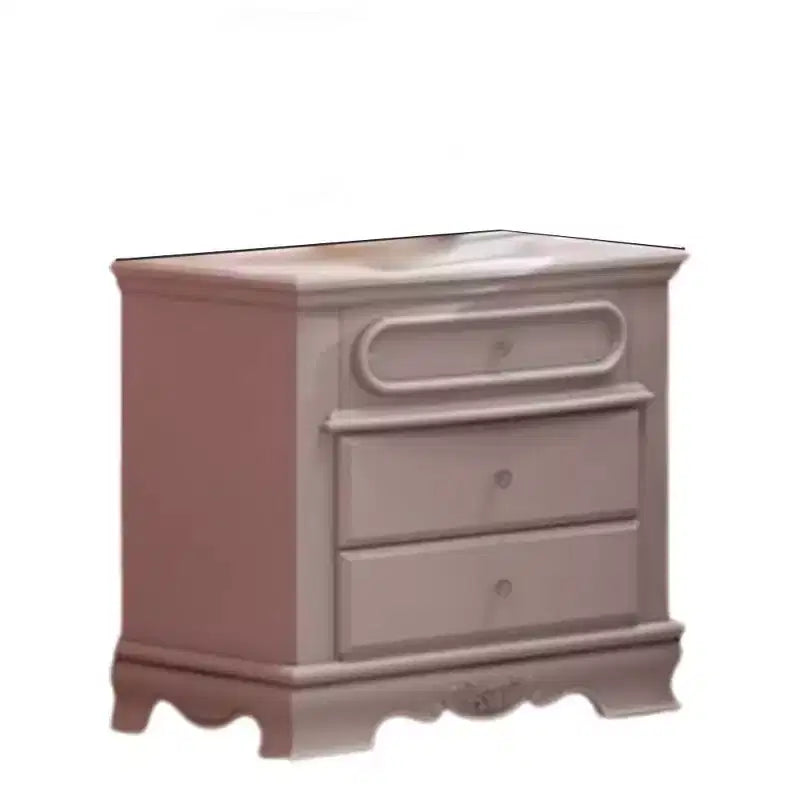 26" Flora Nightstand White Finish - Acme Furniture: Glossy Wood Frame, Metal Hardware, Traditional Style, 2 Drawers