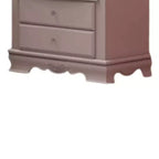 Comodino Flora 66 cm finitura bianca - Acme Furniture: Struttura in legno lucido, ferramenta in metallo, stile tradizionale, 2 cassetti