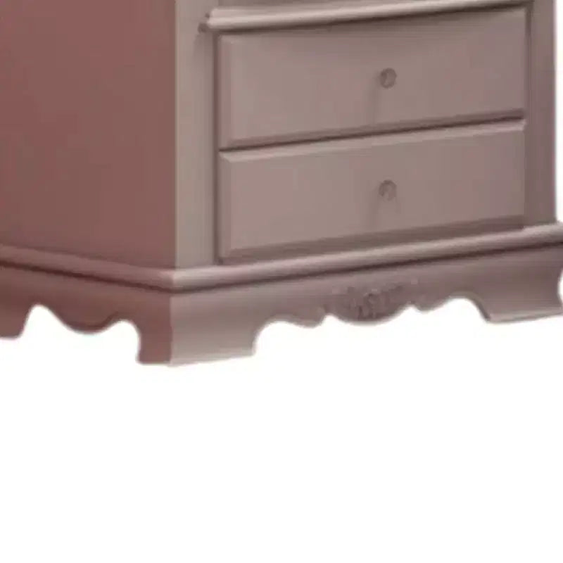 Comodino Flora 66 cm finitura bianca - Acme Furniture: Struttura in legno lucido, ferramenta in metallo, stile tradizionale, 2 cassetti