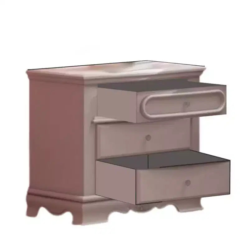Comodino Flora 66 cm finitura bianca - Acme Furniture: Struttura in legno lucido, ferramenta in metallo, stile tradizionale, 2 cassetti