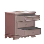 Comodino Flora 66 cm finitura bianca - Acme Furniture: Struttura in legno lucido, ferramenta in metallo, stile tradizionale, 2 cassetti