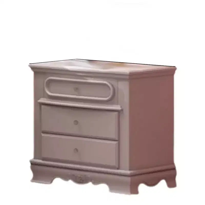 Comodino Flora 66 cm finitura bianca - Acme Furniture: Struttura in legno lucido, ferramenta in metallo, stile tradizionale, 2 cassetti