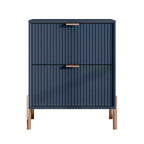 Festivo Comodini Moderni ed Eleganti 2 Pezzi con 2 Cassetti Tavolini da Notte Set Blu Navy