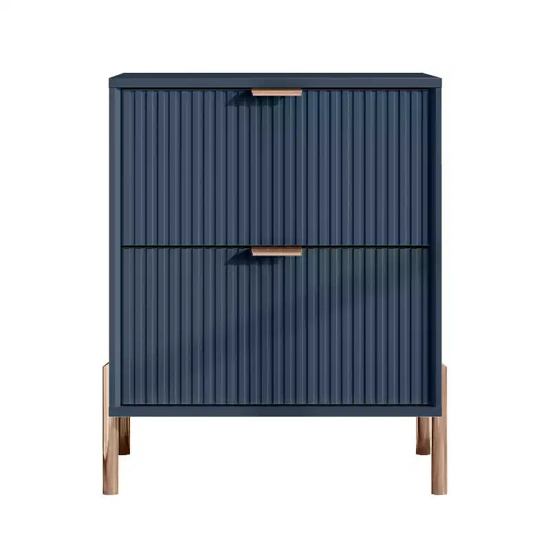 Festivo Comodini Moderni ed Eleganti 2 Pezzi con 2 Cassetti Tavolini da Notte Set Blu Navy