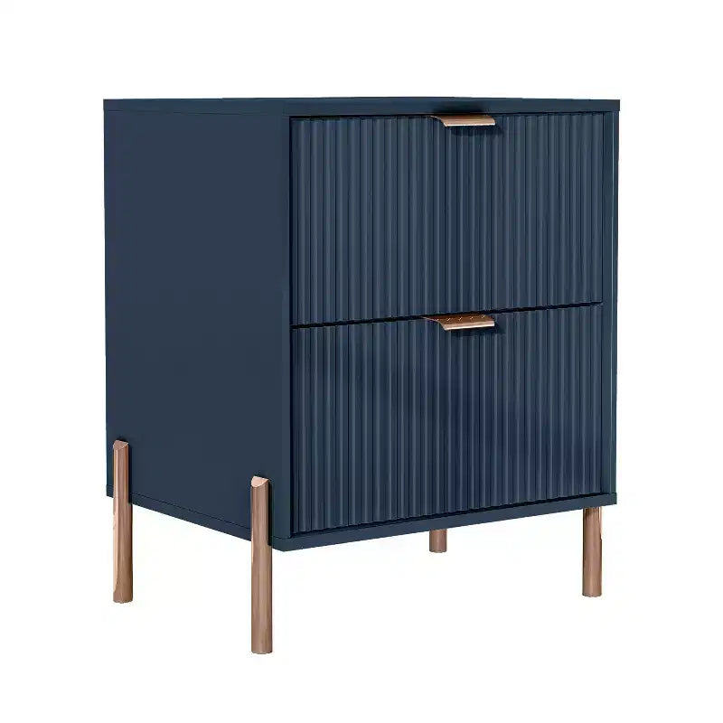 Festivo Comodini Moderni ed Eleganti 2 Pezzi con 2 Cassetti Tavolini da Notte Set Blu Navy