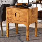 bali & pari comodino a 2 cassetti Kayla Wood Mappa Burl chiaro