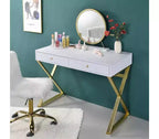 Toeletta Coleen Acme Furniture, finitura bianco/oro