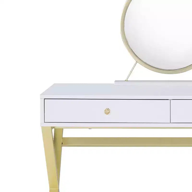 Toeletta Coleen Acme Furniture, finitura bianco/oro